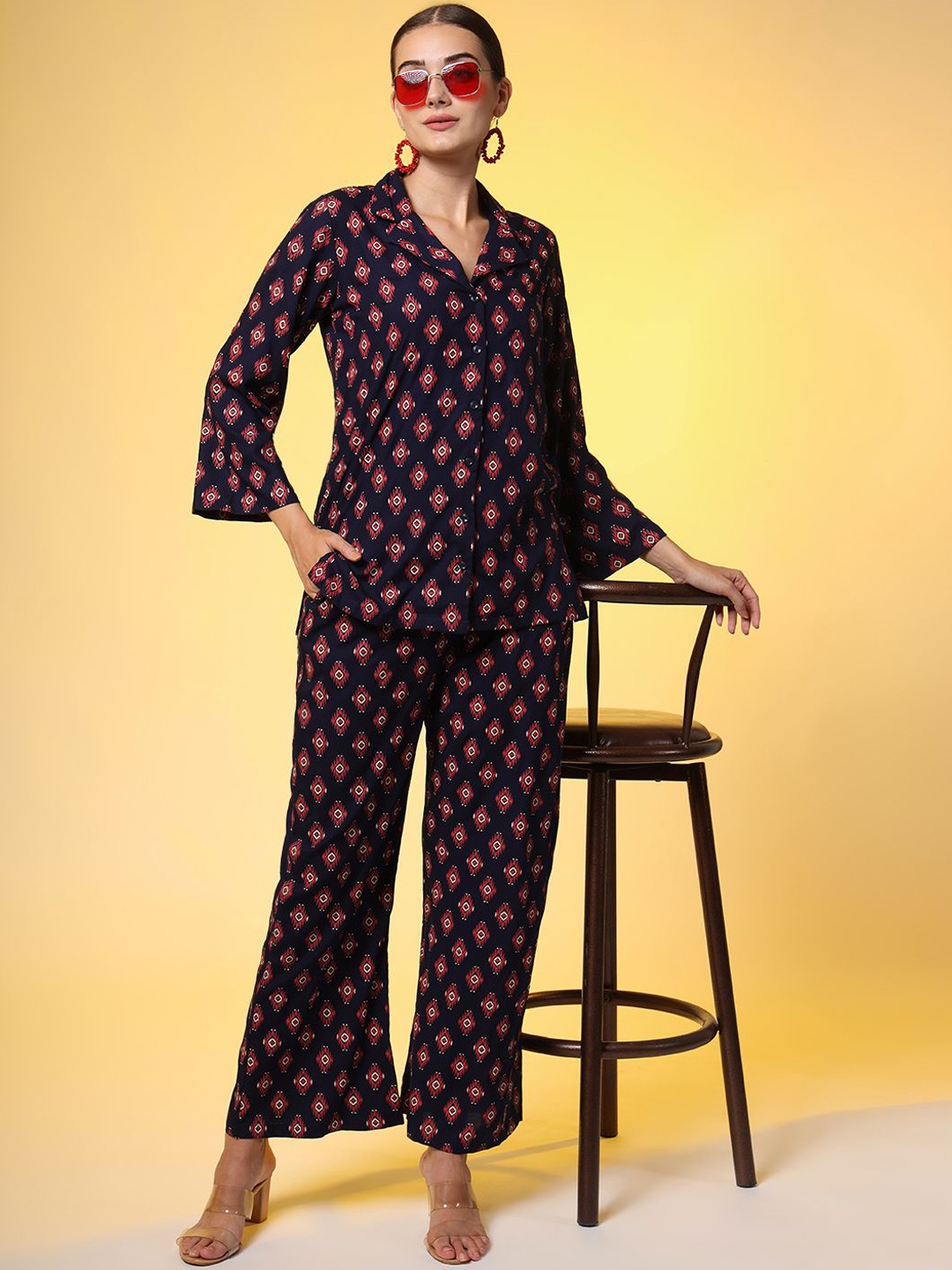 

SUFIZA LIFESTYLE Printed 2 Tops With Trouser, Blue