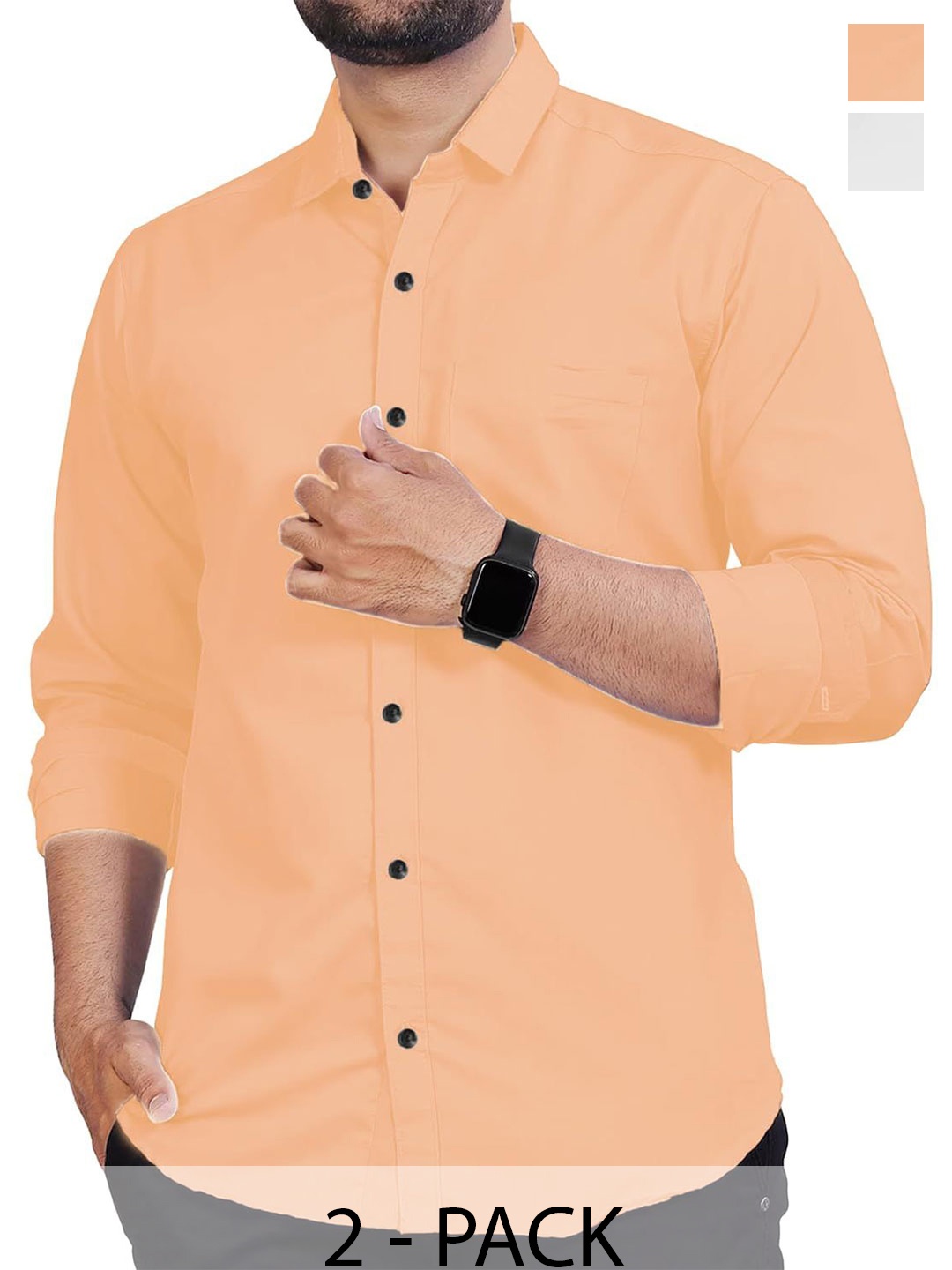 

Vida Loca Men Slim Fit Opaque Casual Shirt, Orange
