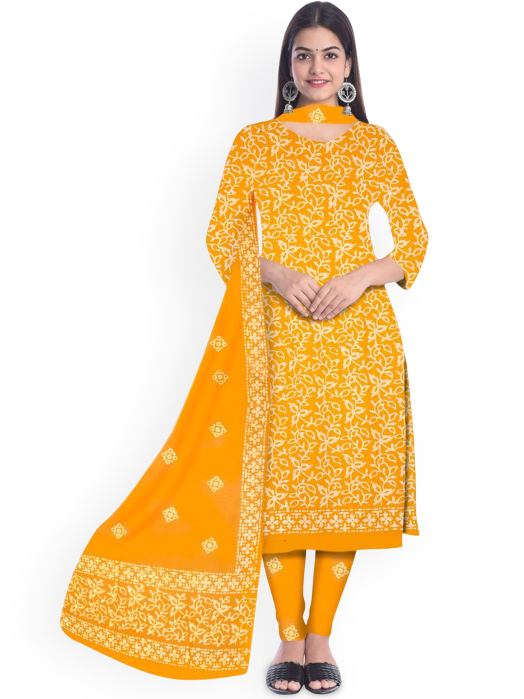 

Farooq Dyeing Printed Pure Cotton Unstitched Dress Material, Yellow