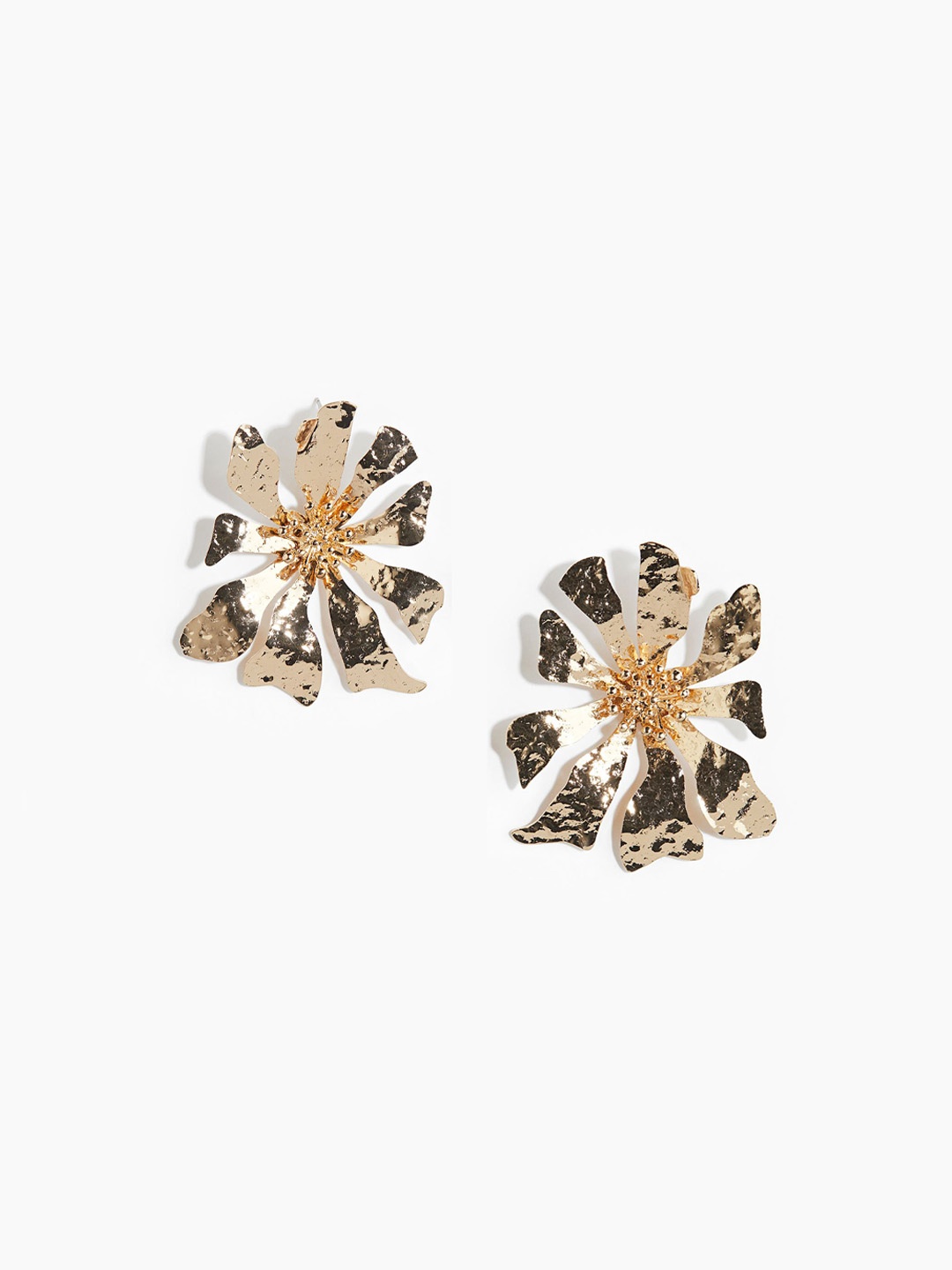 

H&M Flower-Shaped Earrings, Gold