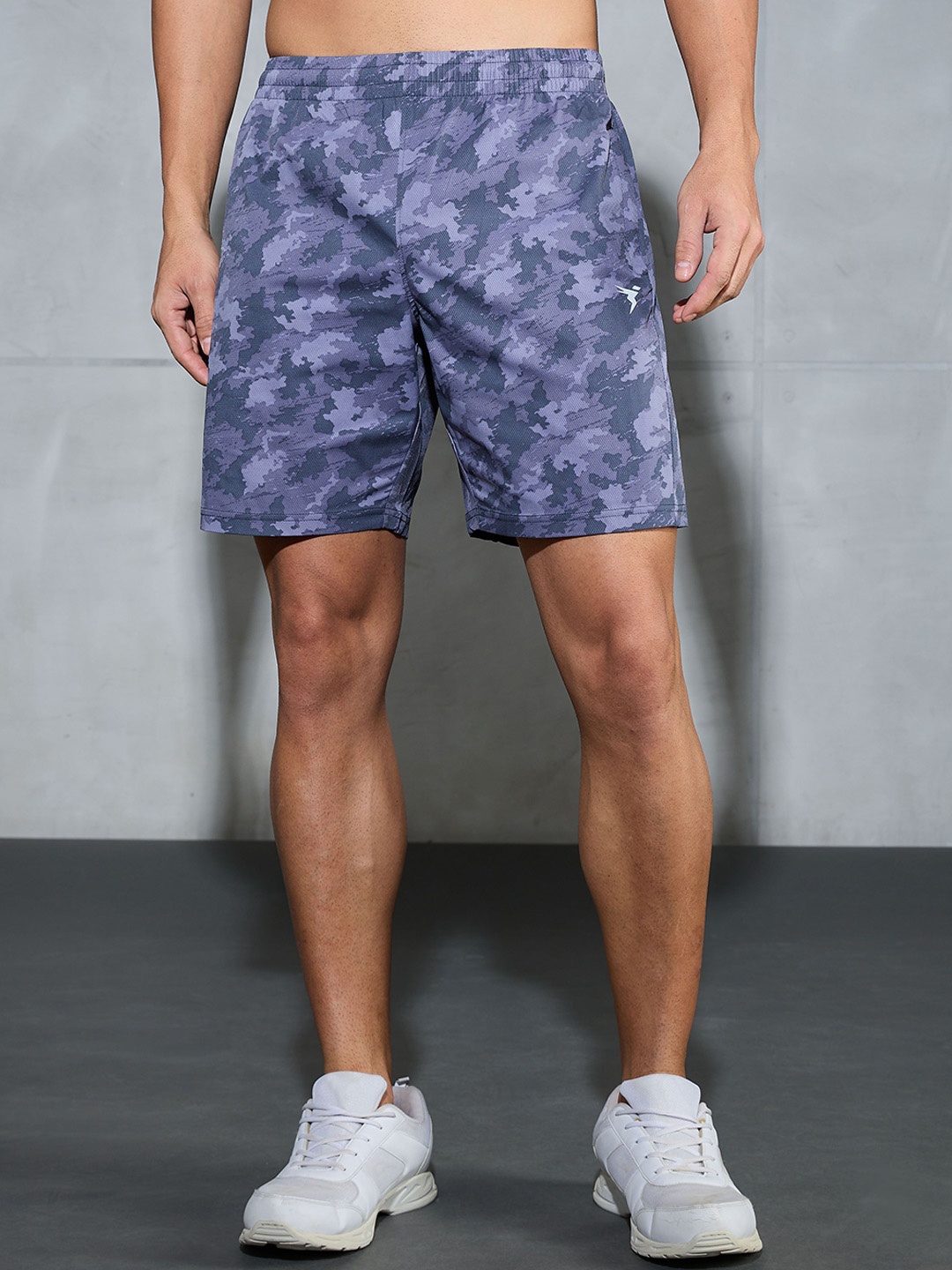 

Technosport Men Camouflage Printed Training or Gym Shorts, Grey