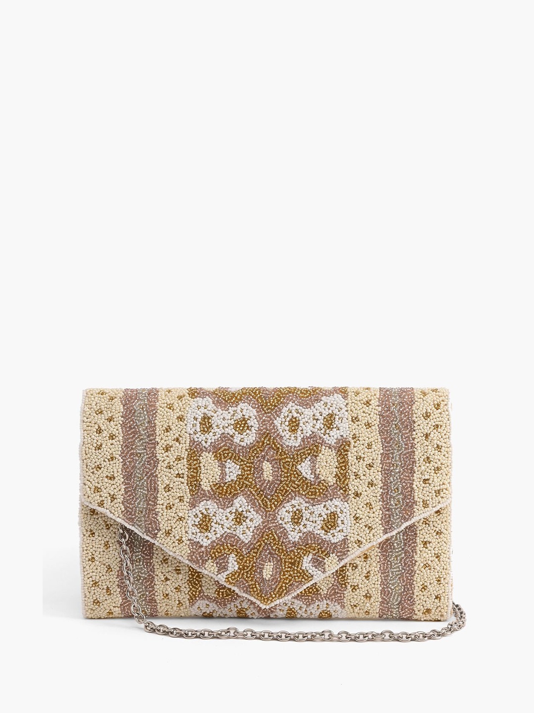 

Sangria Embellished Envelope Clutch, Beige