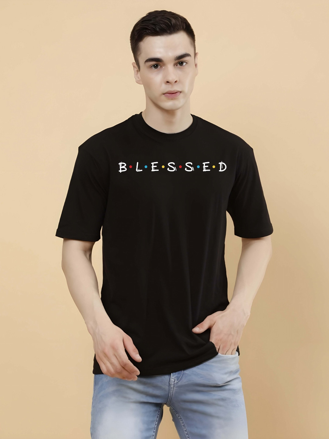 

KAIDO Men Drop-Shoulder Sleeves T-shirt, Black