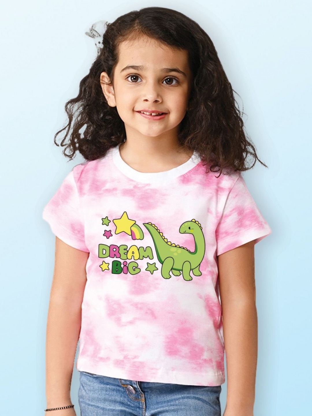 

NUSYL Girls Printed T-shirt, Pink