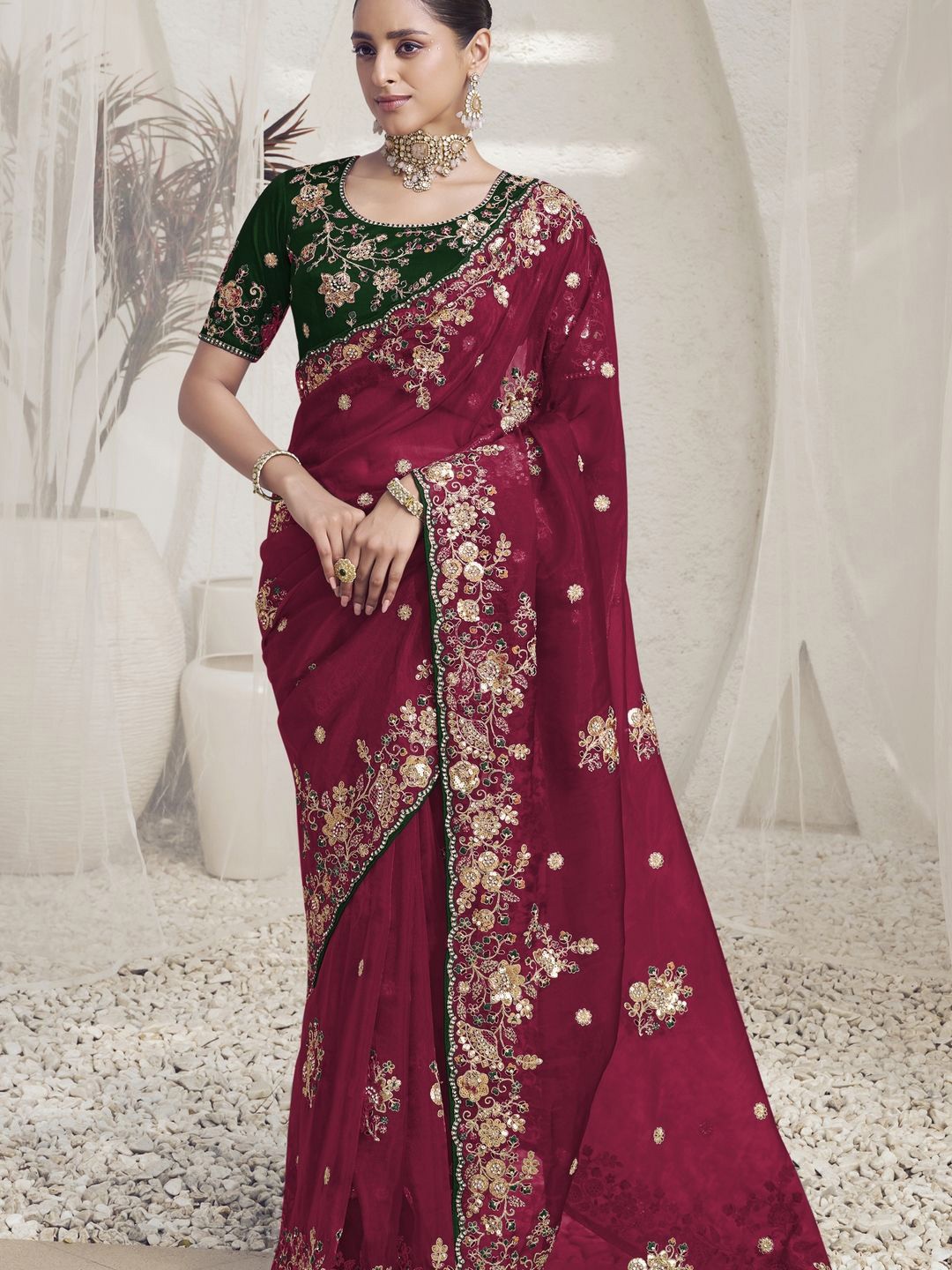

Suha Art Silk Saree, Red