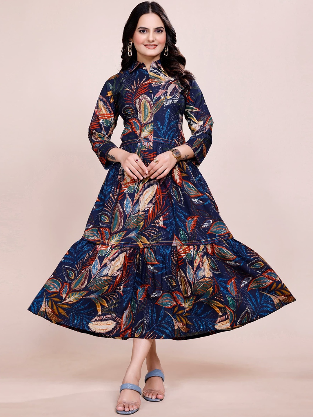 

NAY Women Printed Anarkali Kurta, Blue