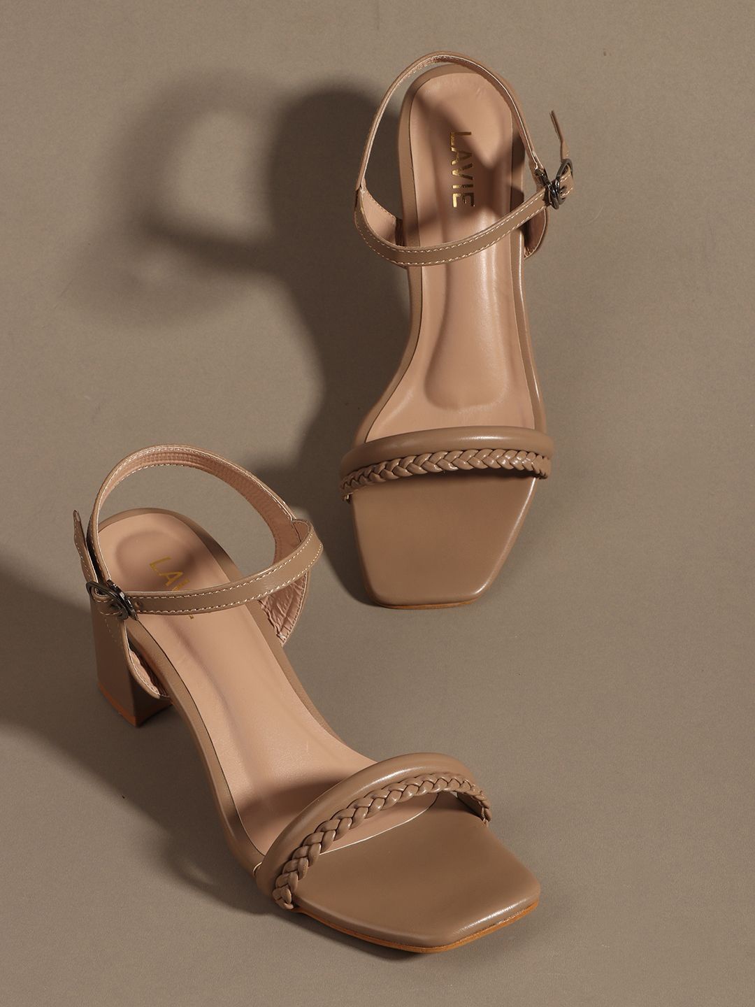 

Lavie Party Block Sandals with Bows, Beige