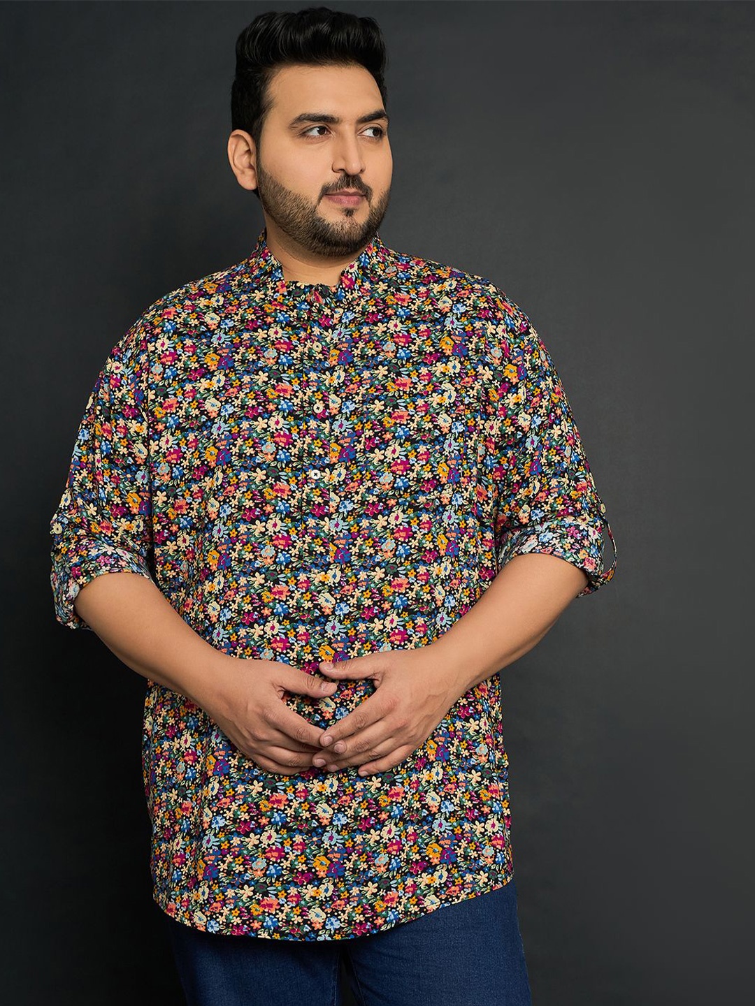 

bigbanana Men Geometric Printed Thread Work Kurta, Multi