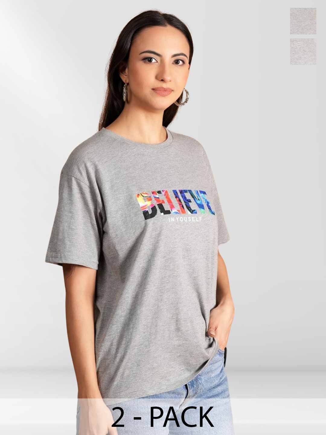 

NEYSA Women 2 Printed Applique T-shirt, Multi