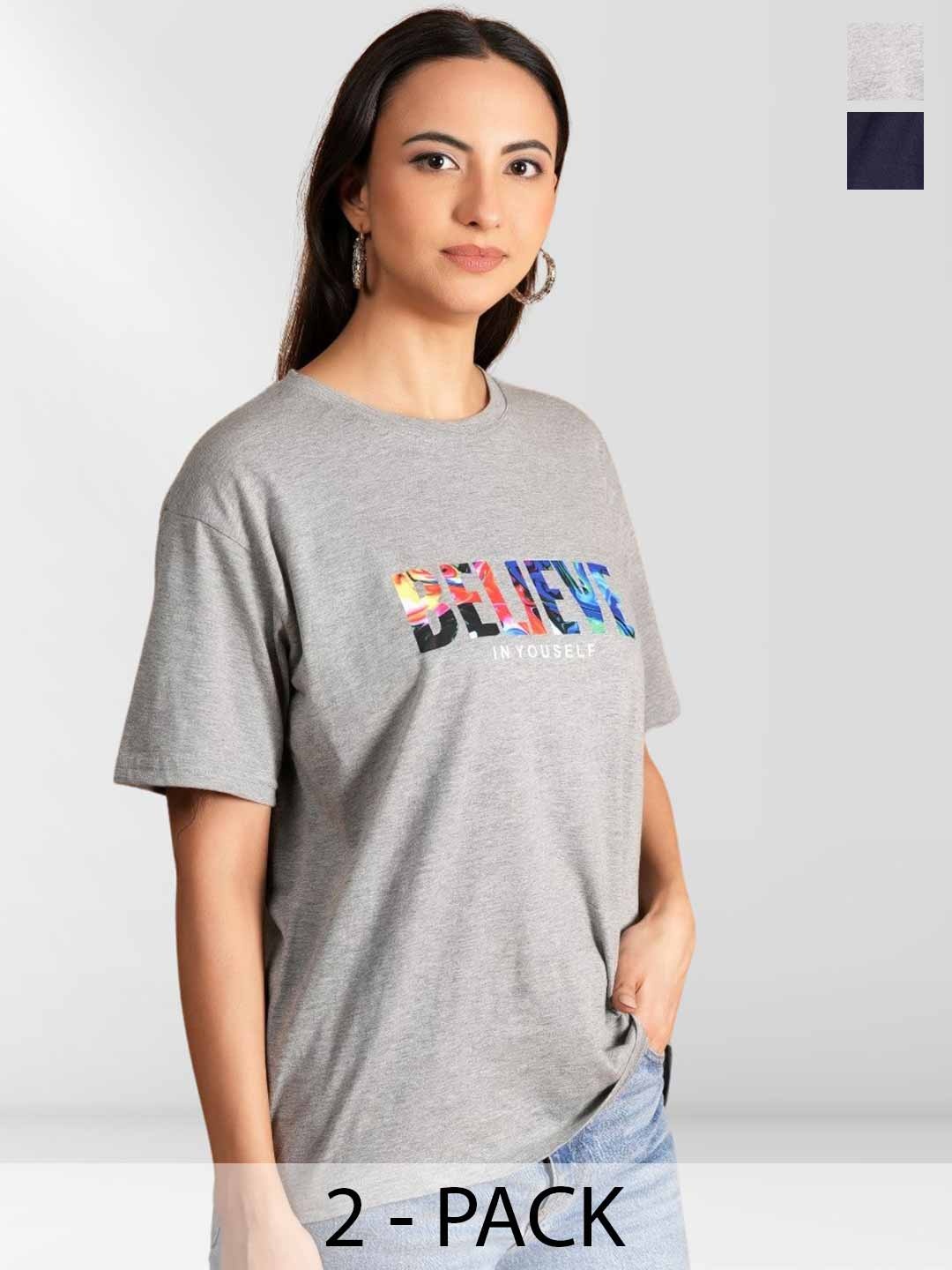 

NEYSA Women 2 Printed Applique T-shirt, Multi