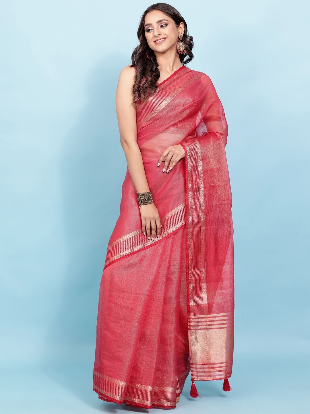 

Suha Woven Design Zari Art Silk Saree, Pink