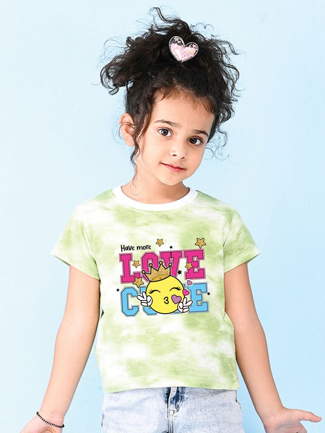 

NUSYL Girls Printed T-shirt, Green