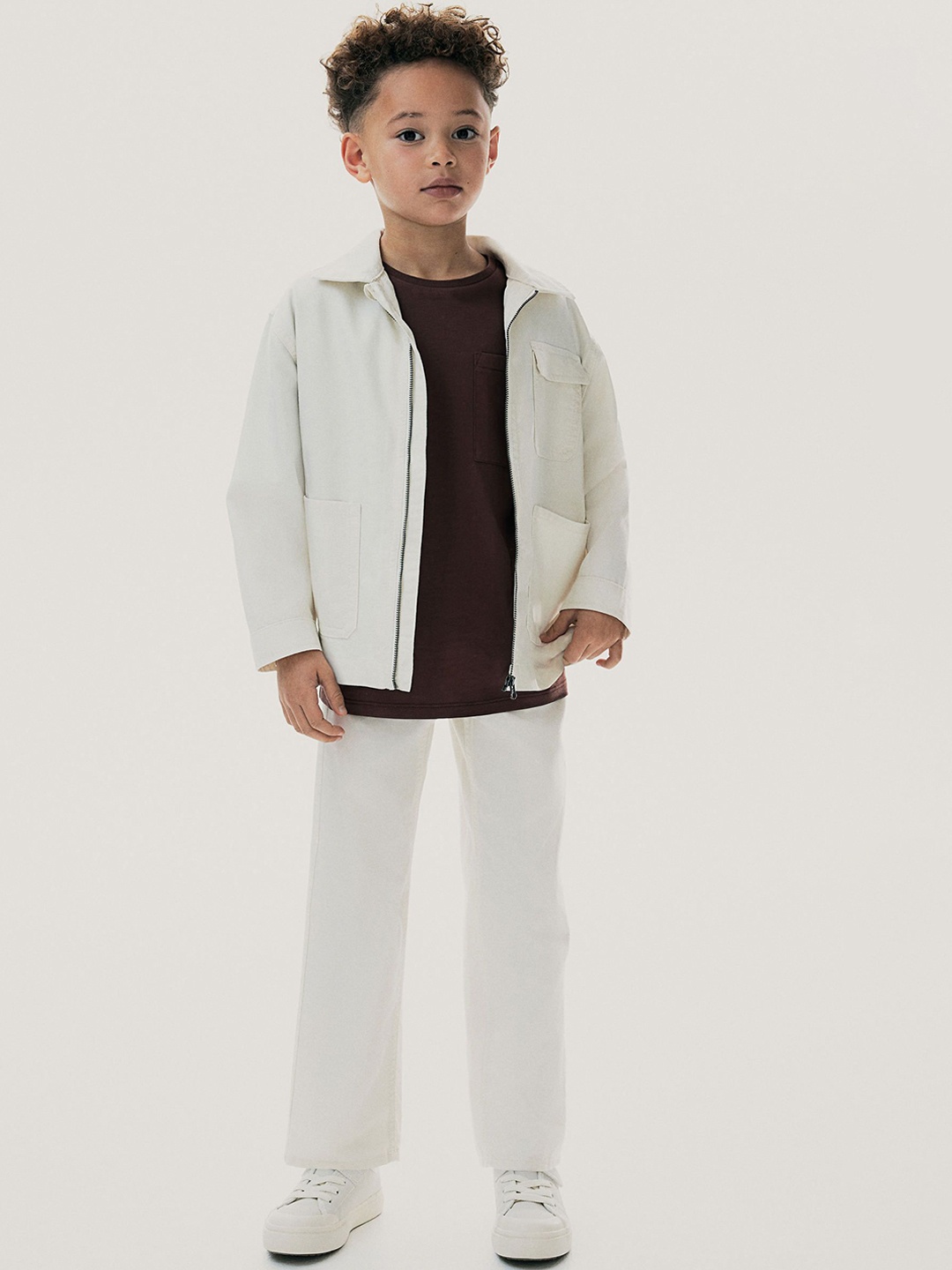 

H&M Oversized Twill Jacket, White