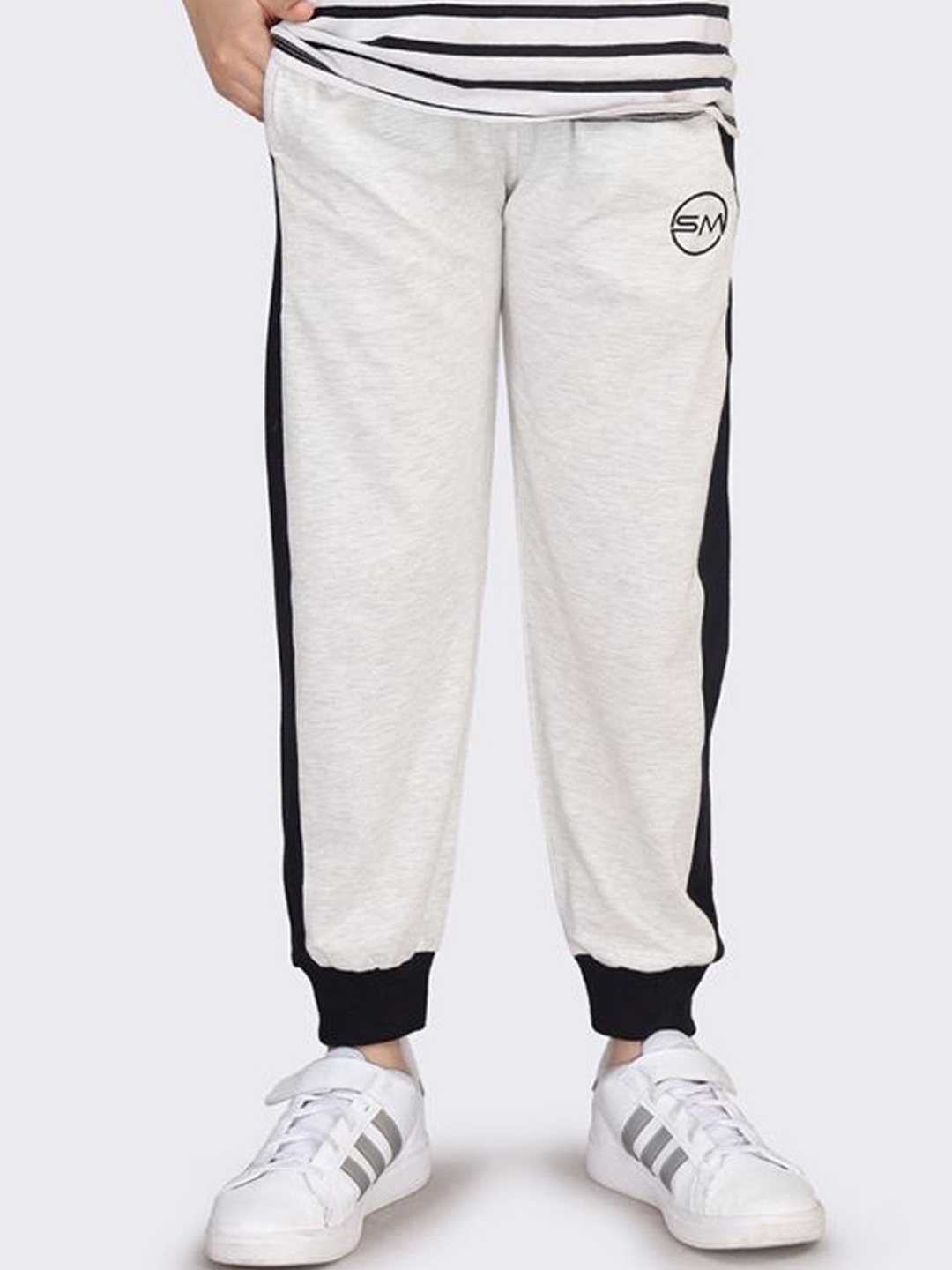 

SMSHOPMORE Girls Cotton Mid-Rise Joggers, Grey
