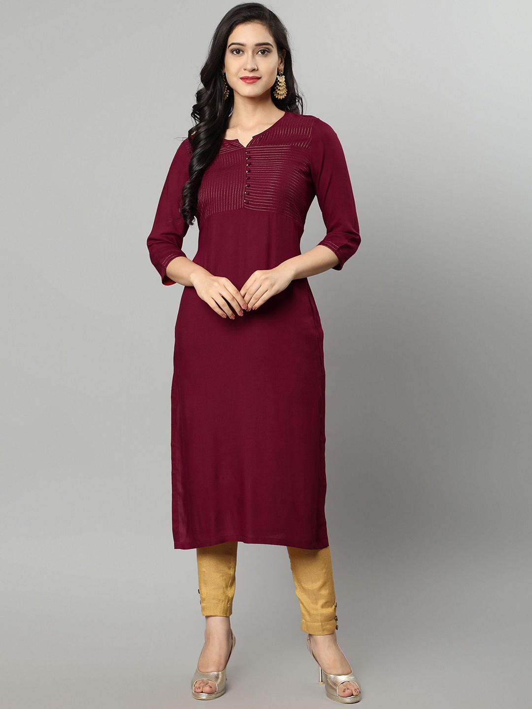 

Mera Rang Women Kurta, Maroon