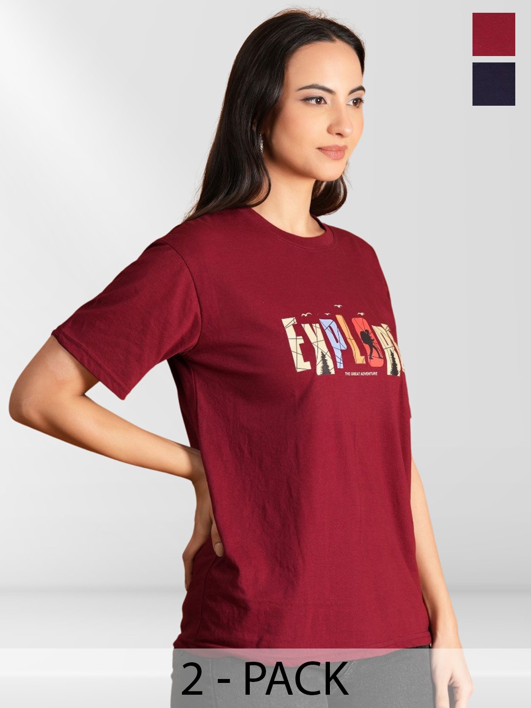 

Metronaut Women Typography 2 Printed Applique T-shirt, Multi