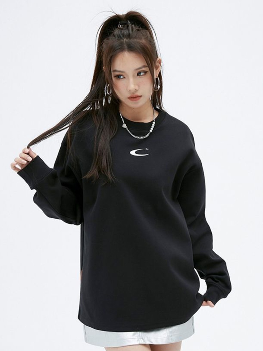 

LULU & SKY Bell Sleeve Cotton Top, Black