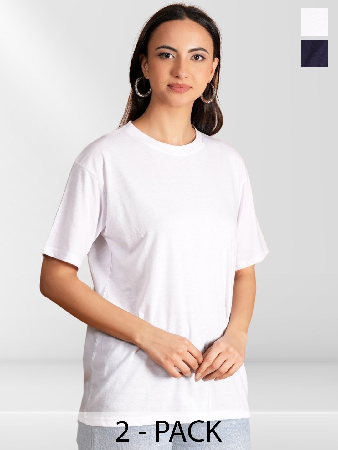 

Metronaut Women 2 Printed Drop-Shoulder Sleeves Pockets T-shirt, Multi