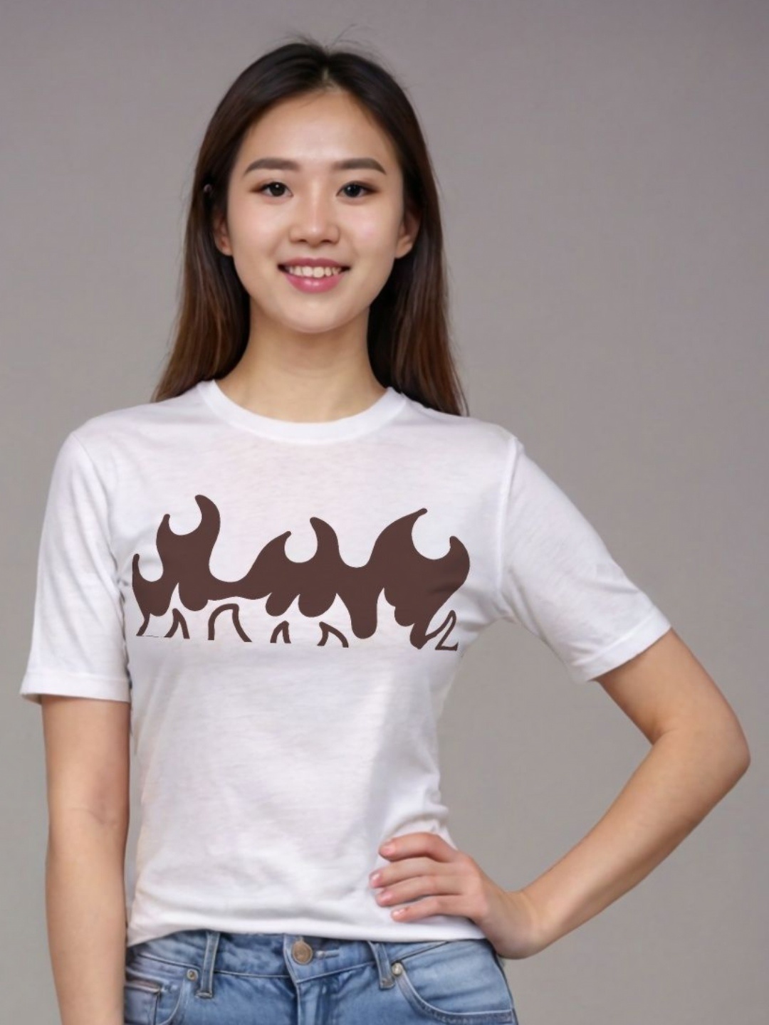 

StyleCast Women Printed Pure Cotton Applique T-shirt, White