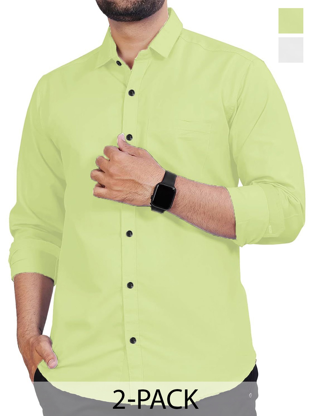 

Vida Loca Men Slim Fit Opaque Casual Shirt, Sea green