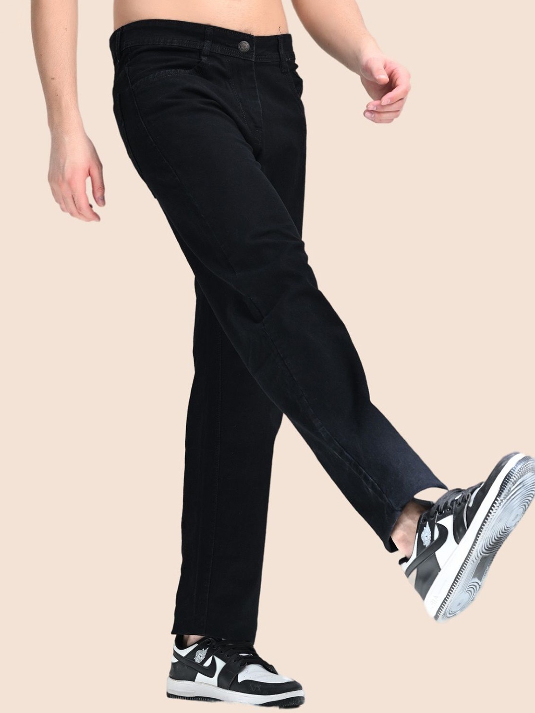 

COMFITS Men Classic Low Distress Jeans, Black