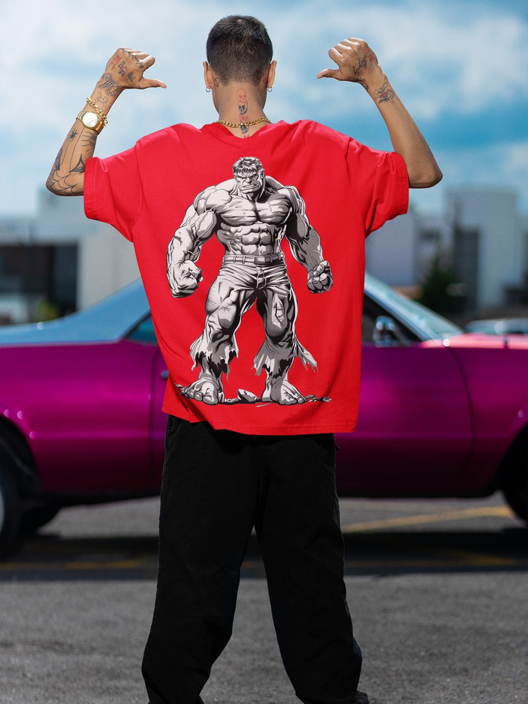 

Edyssa Men Printed T-shirt, Red