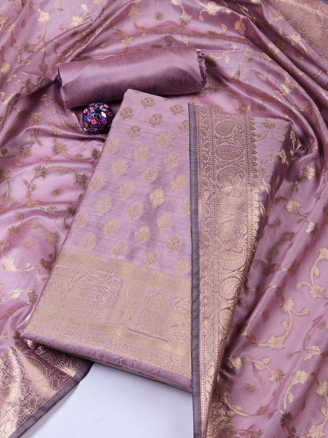 

Meena Bazaar Art Silk Unstitched Dress Material, Lavender