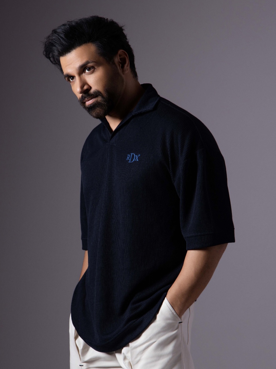 

HOP HEAD Men Polo Collar Pockets T-shirt, Navy blue