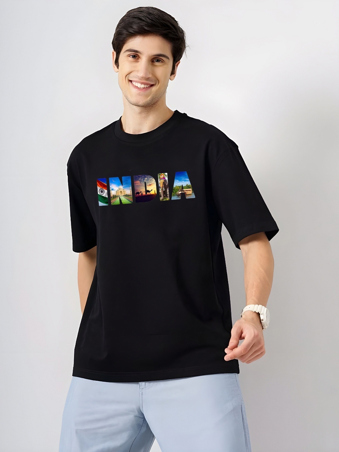 

KAIDO Men Drop-Shoulder Sleeves T-shirt, Black