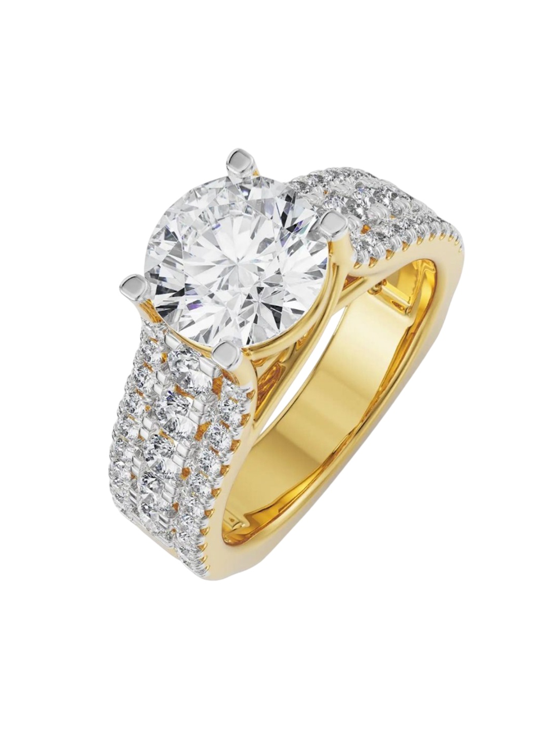 

Emori Women 14 Kt Gold Solitaire Band Engagement 2.31 ct Diamond Ring8.36gm