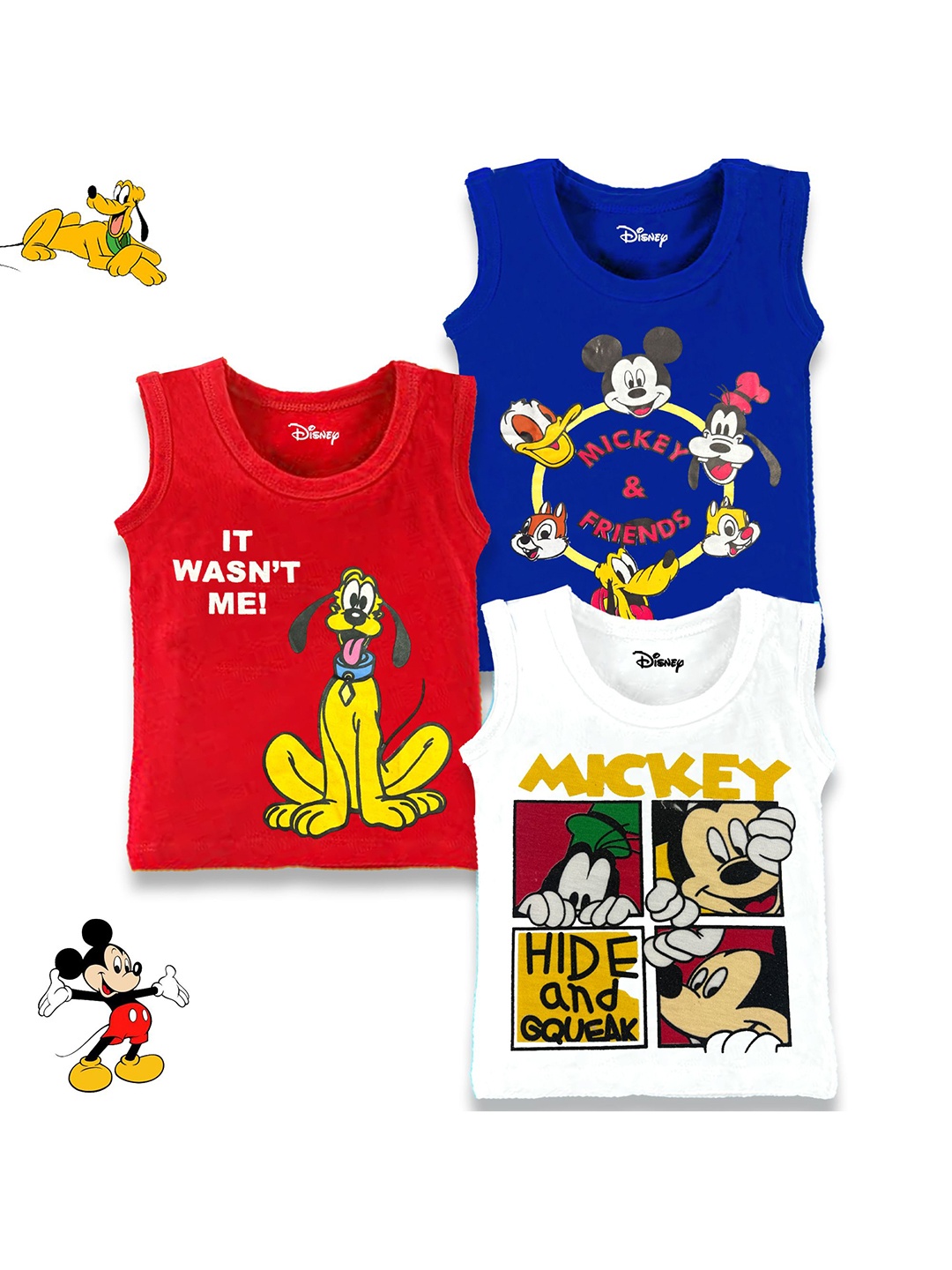 

Disney By Miss and Chief Boys 3 Mickey Mouse Printed T-shirt, Multi