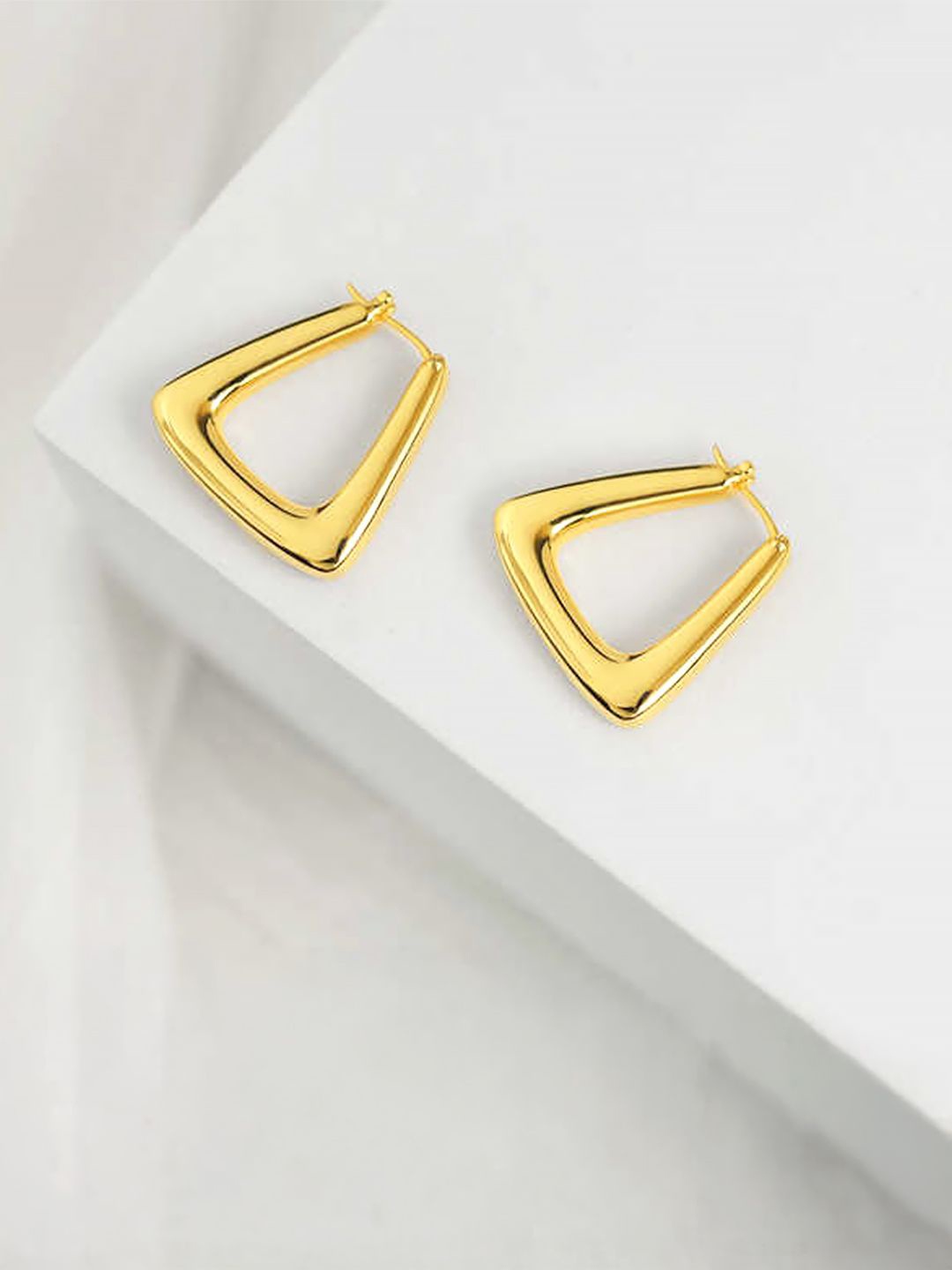 

PRIVIU Geometric Half Hoop Earrings, Gold