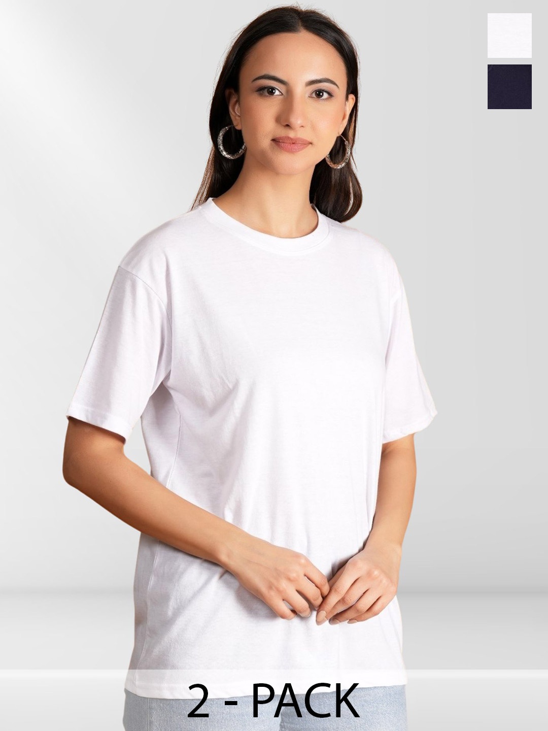 

NEYSA Women Typography 2 Printed Applique T-shirt, Multi