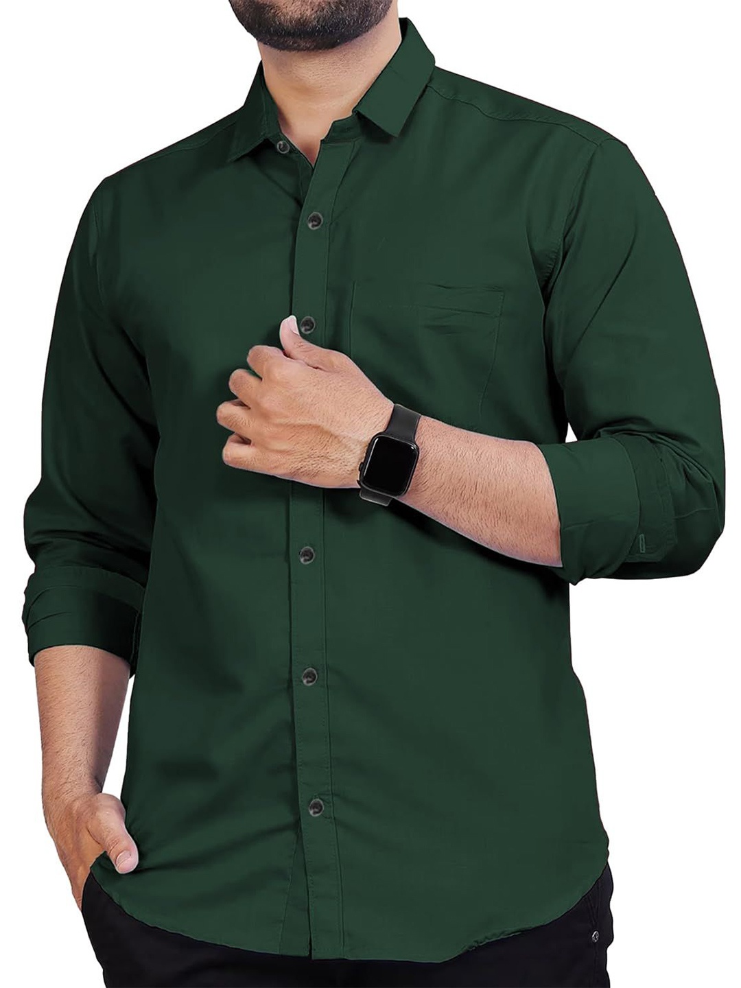 

Vida Loca Men Slim Fit Opaque Casual Shirt, Green