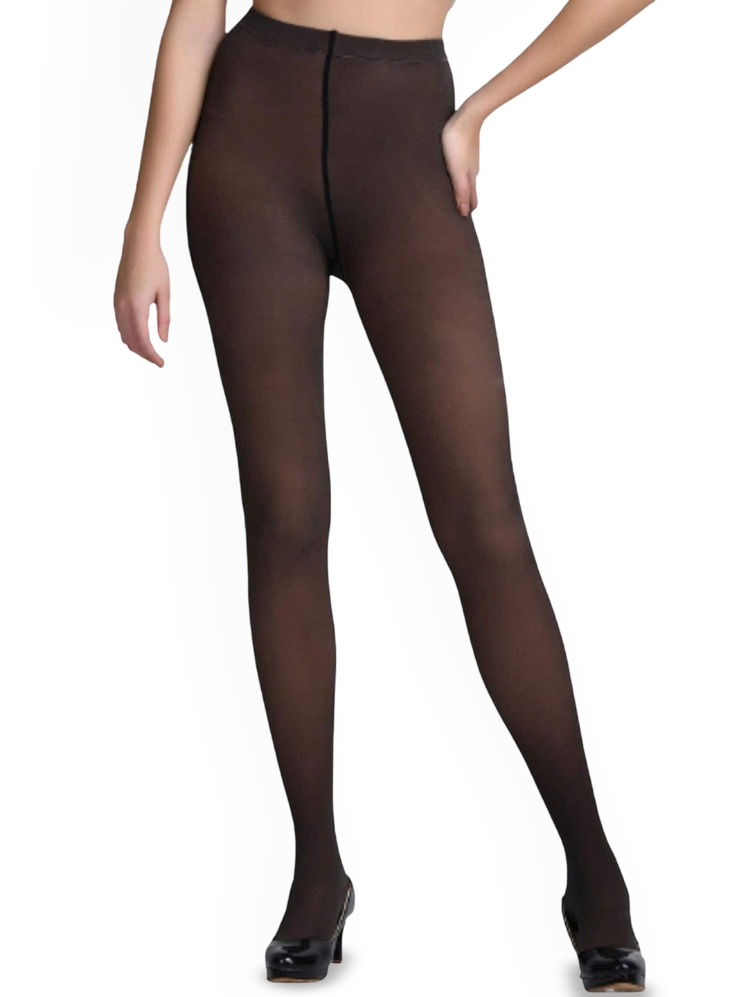 

Sizi High Waist Stretchable Dual Tone Summer Stockings, Black