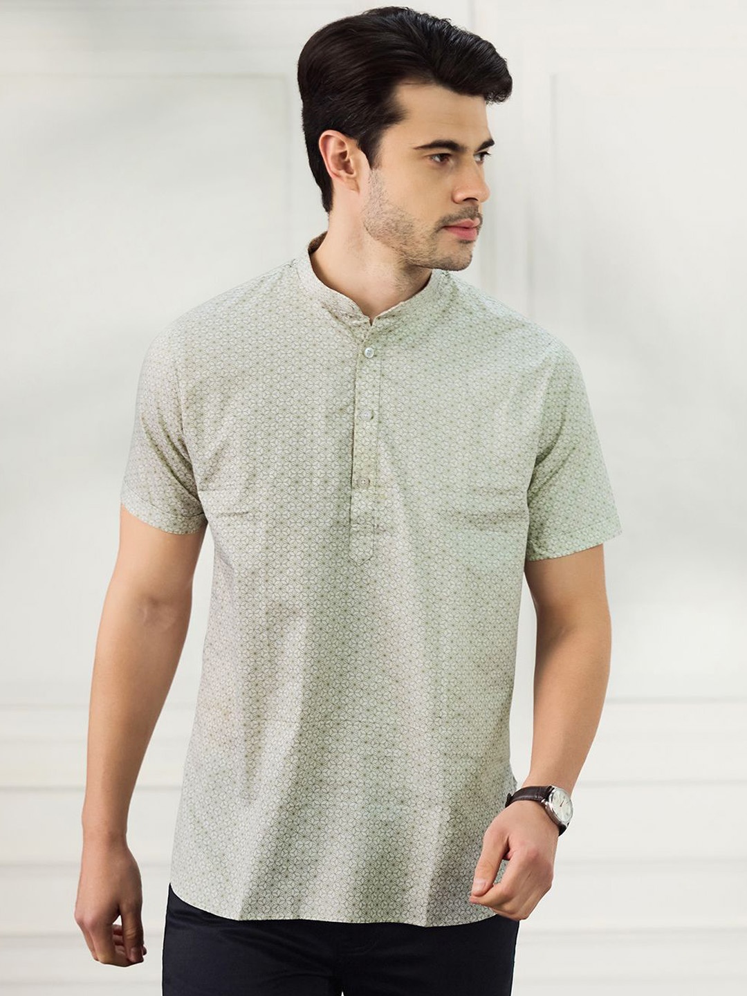 

TAHVO Men Printed Kurta, Green