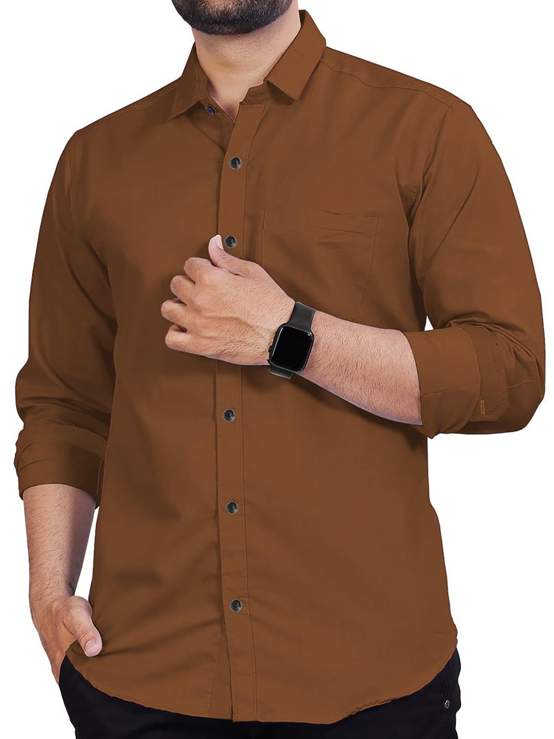 

Vida Loca Men Slim Fit Opaque Casual Shirt, Gold