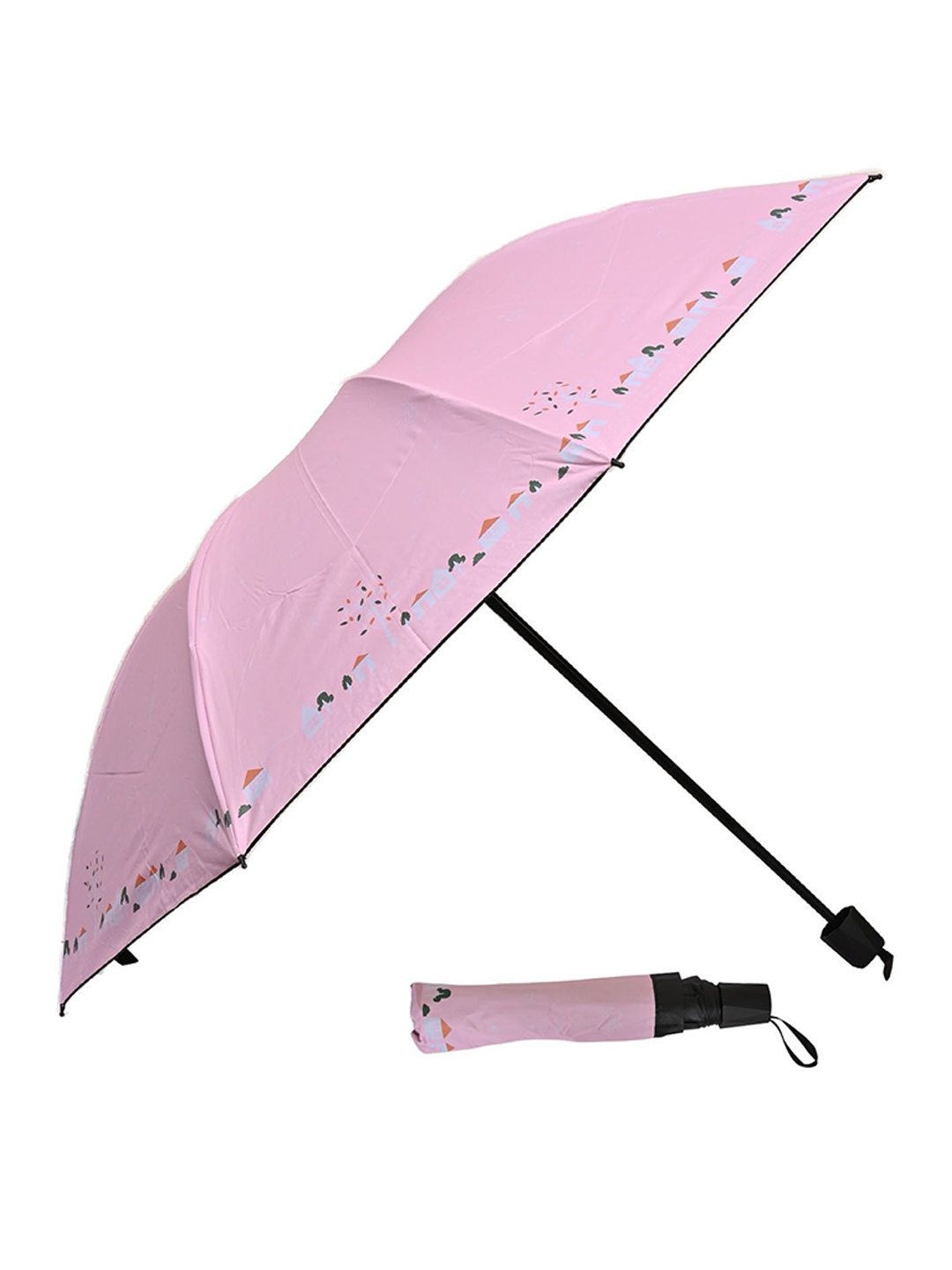 

LOOM LEGACY Manual 3 Fold Floral Umbrellas, Pink
