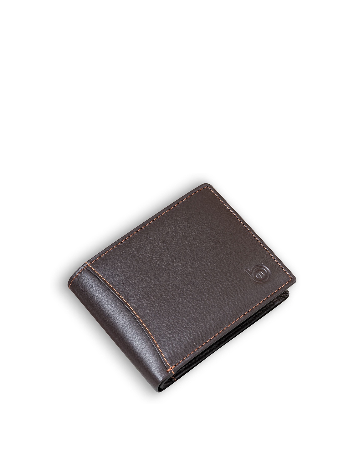 

BAGMAN Men Leather Two Fold Wallet, Brown