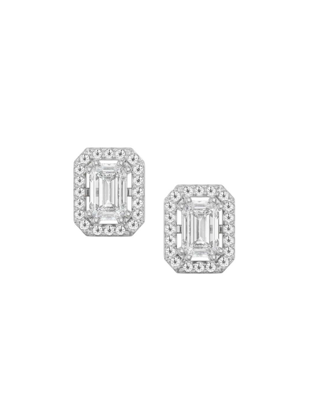 

Emori Shimmering Halo Emerald Diamond Earrings, Yellow