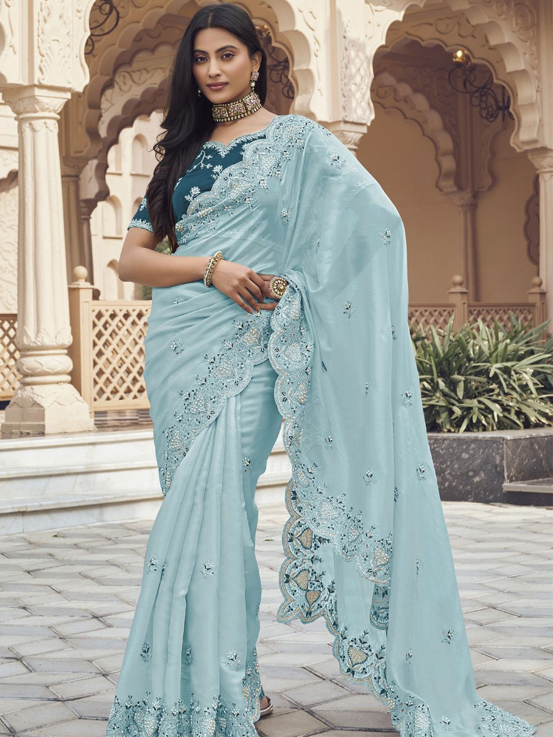 

Suha Art Silk Saree, Sea green