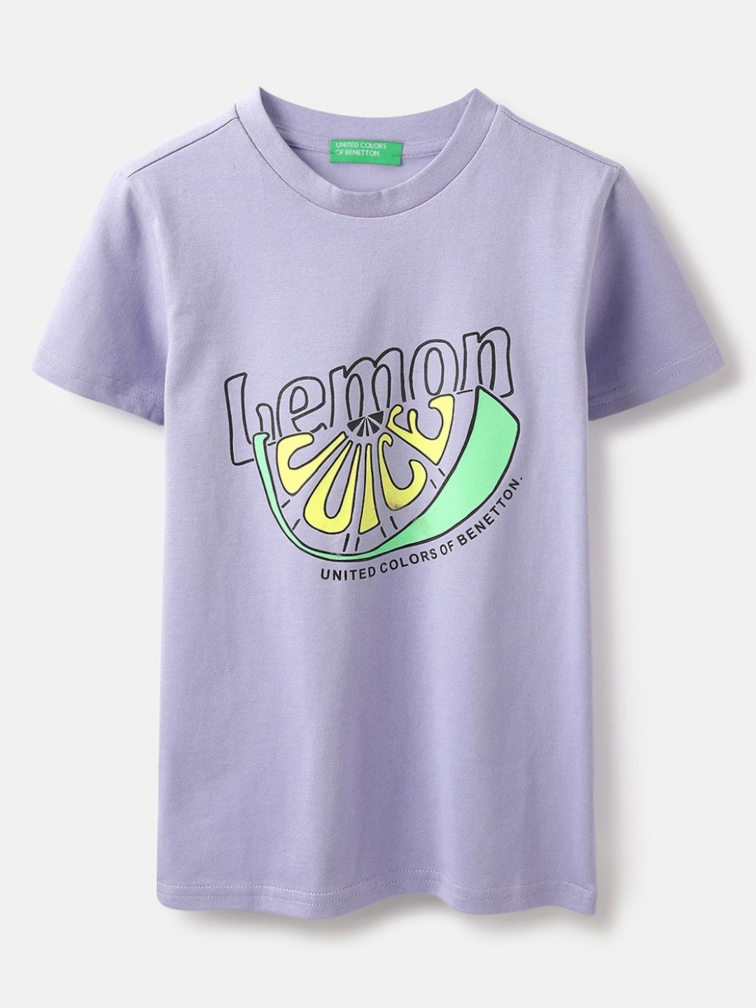 

United Colors of Benetton Boys Pure Cotton T-shirt, Purple