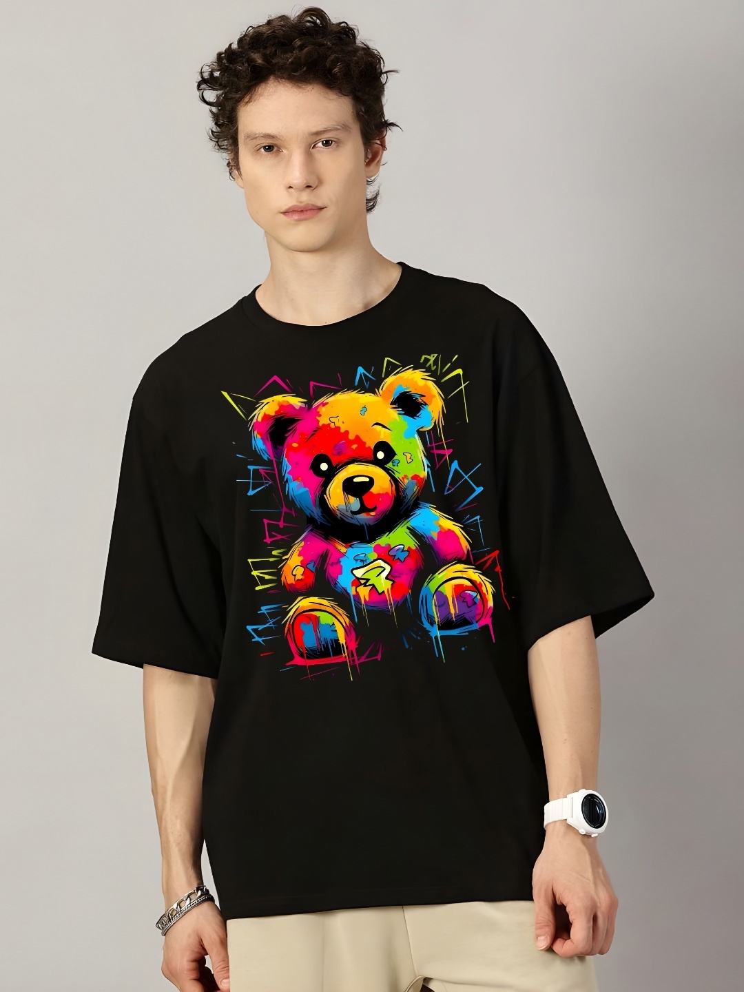 

KAIDO Men Drop-Shoulder Sleeves T-shirt, Black