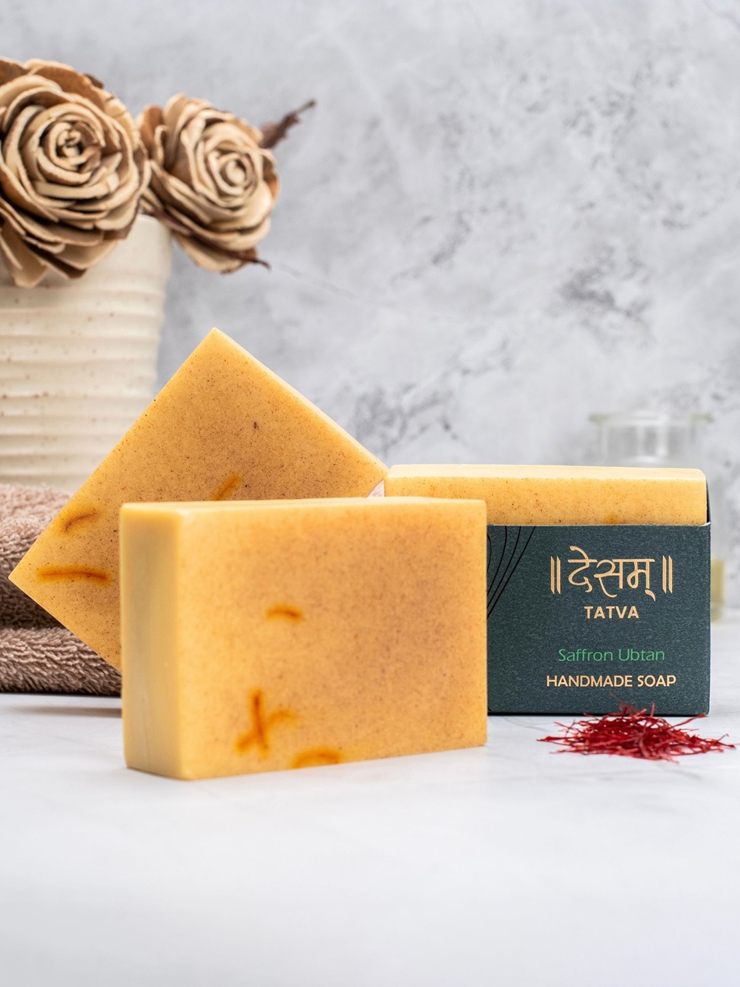 

Desam Organics Saffron Ubtan Ayurvedic Soap- 100 g, Yellow