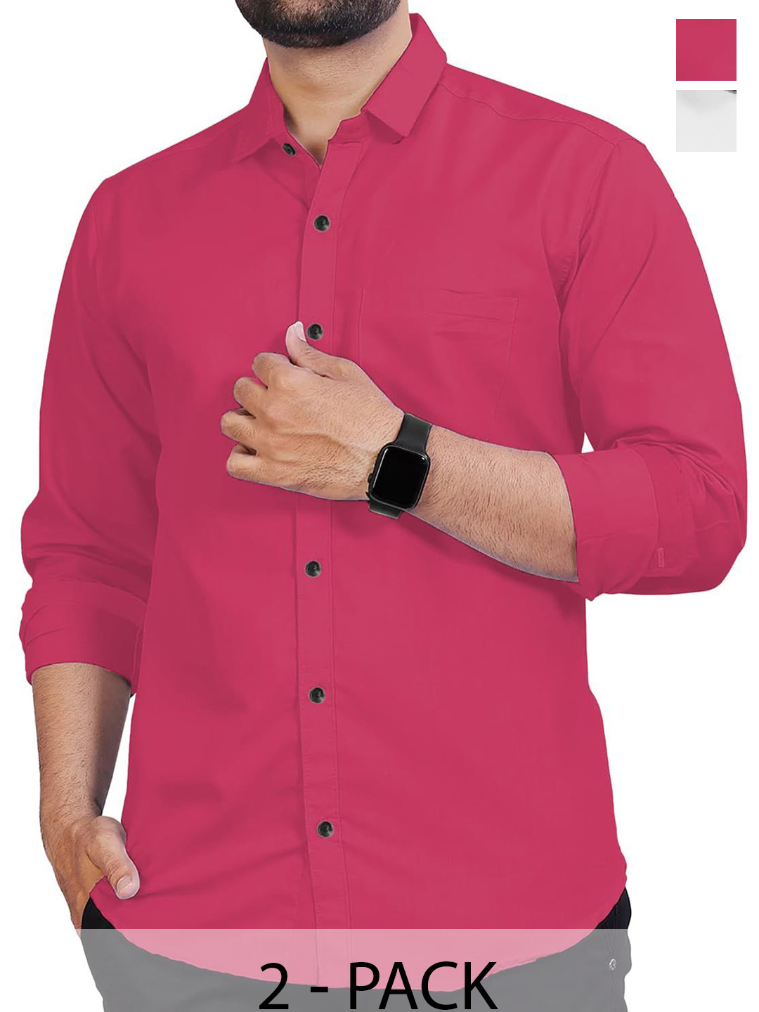 

Vida Loca Men Slim Fit Opaque Casual Shirt, Pink