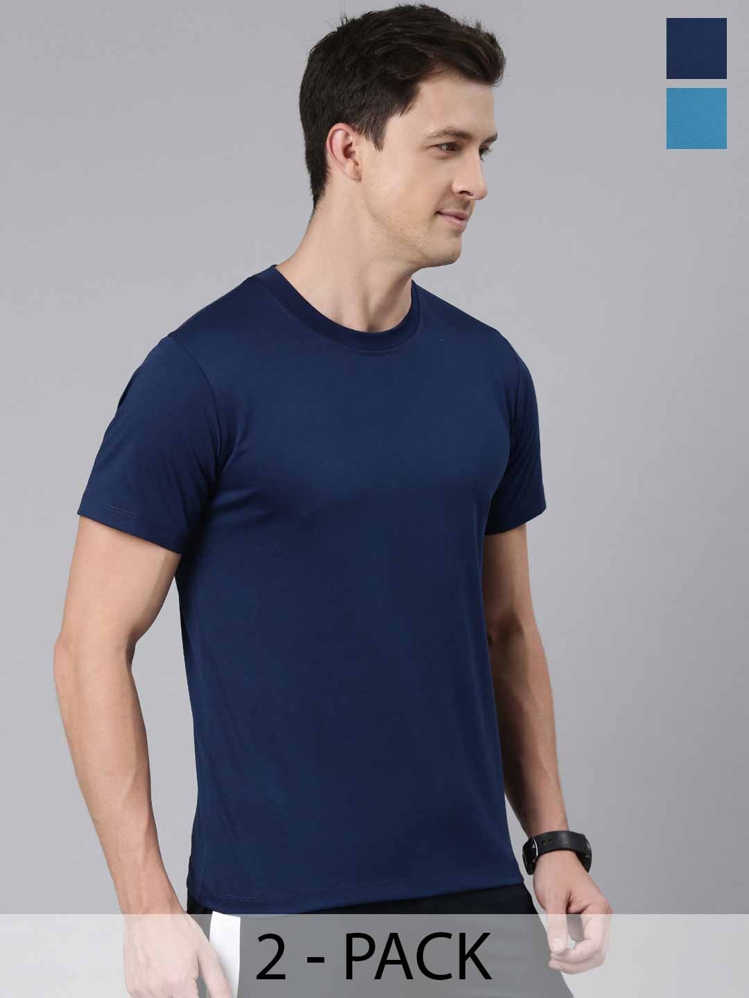 

Rupa Jon Men 2 Moisture Wicking Pockets T-shirt, Navy blue