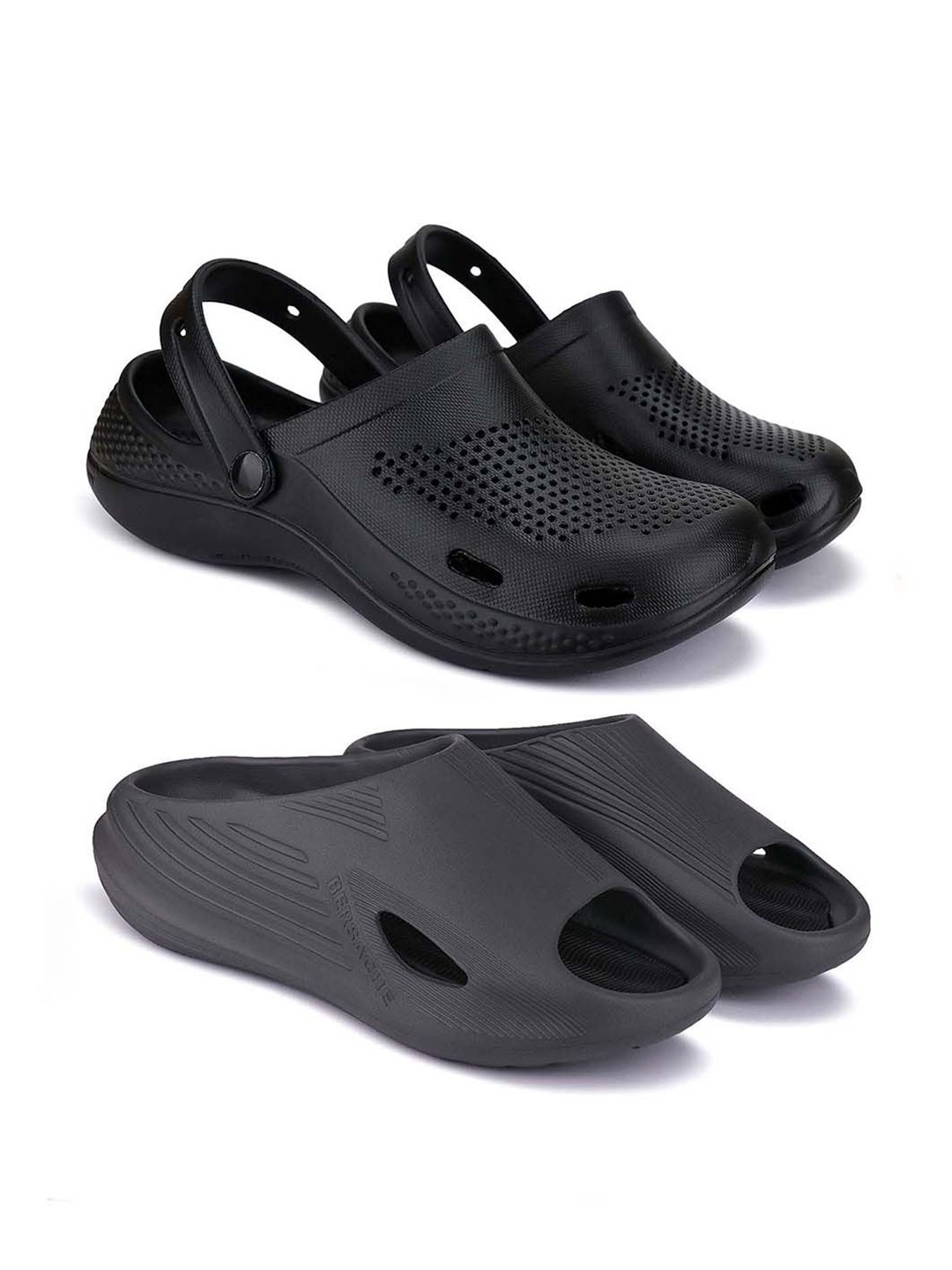 

BERSACHE Men Clogs, Black