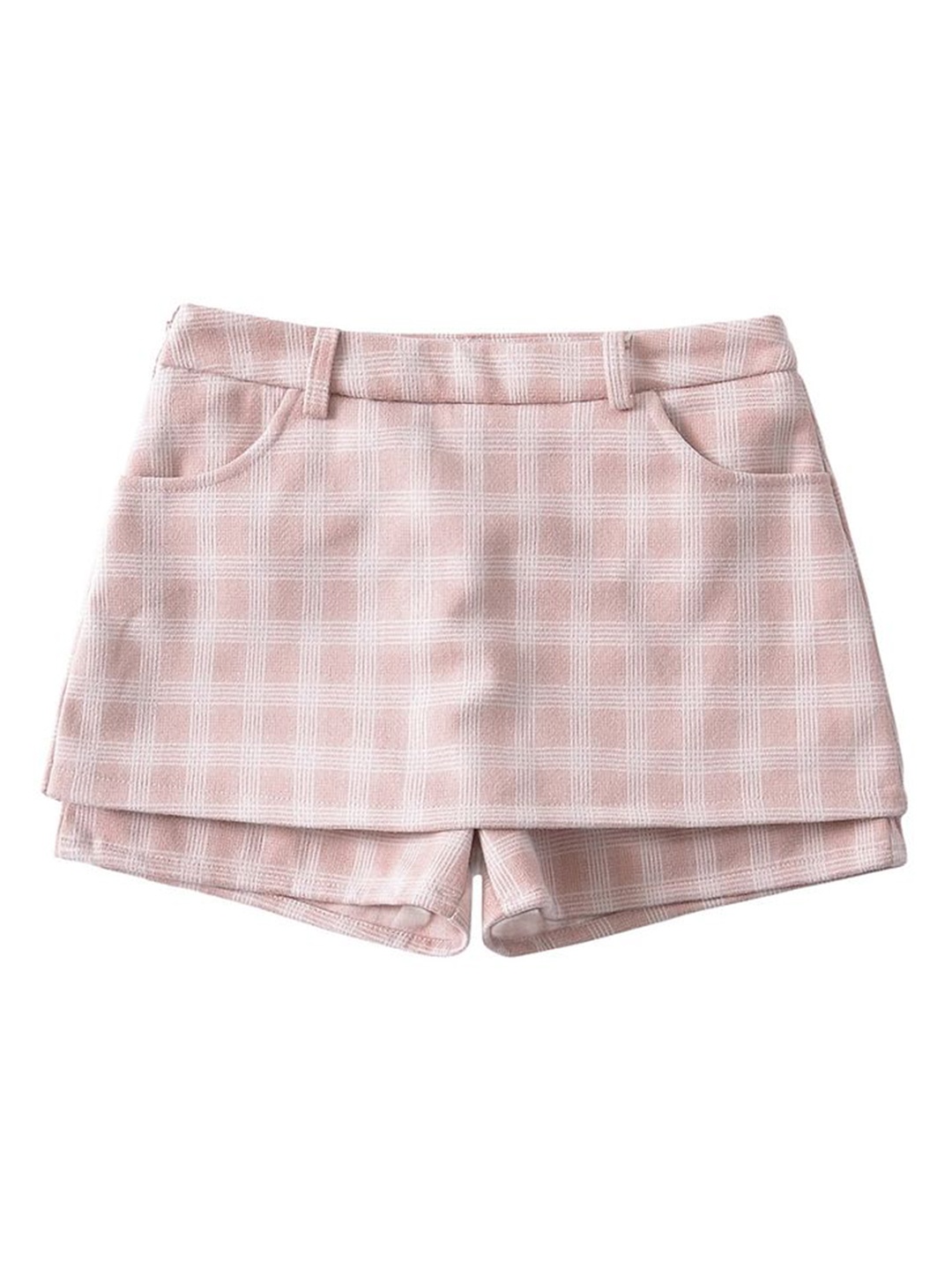 

LULU & SKY Checked A-Line Mini Skort, Pink