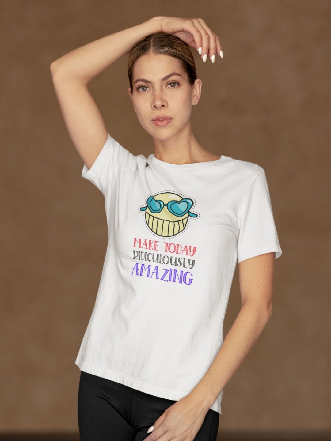

Moda Rapido Women Typography Cotton Bio Finish Printed T-shirt, White