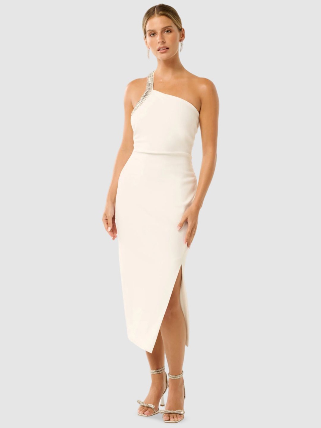 

Forever New Embellished Bodycon Midi Dress, Cream